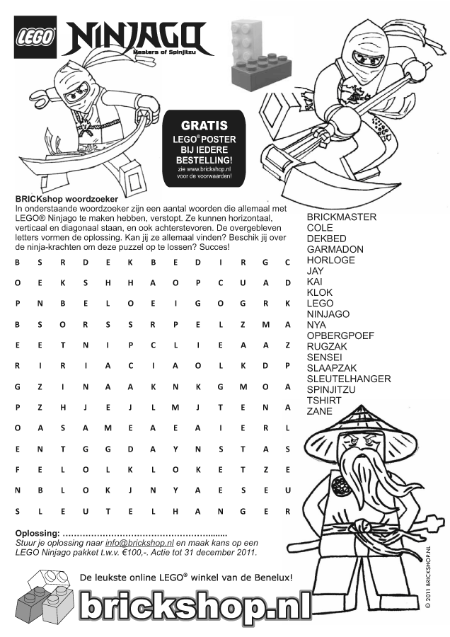 Plunderen Afwezigheid agentschap Kleurplaat BRICKshop Lego - Kleurplaten.nl