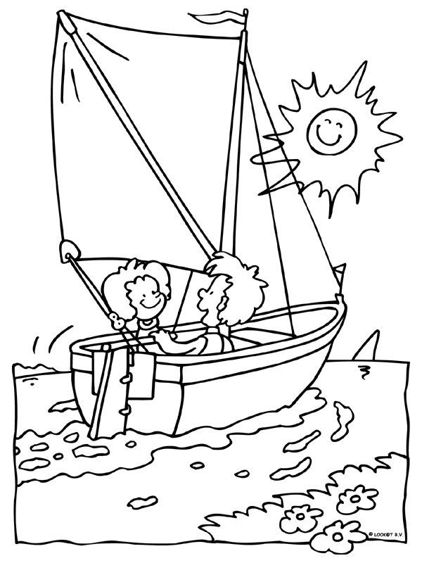 afbeelding zeilboot kleurplaat malvorlage segelboot