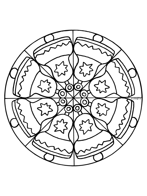 Kleurplaat Kerst Mandala Kleurplatennl