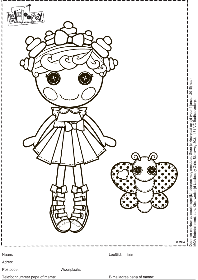 Kleurplaat lalaloopsy girl 3 Kleurplaten.nl