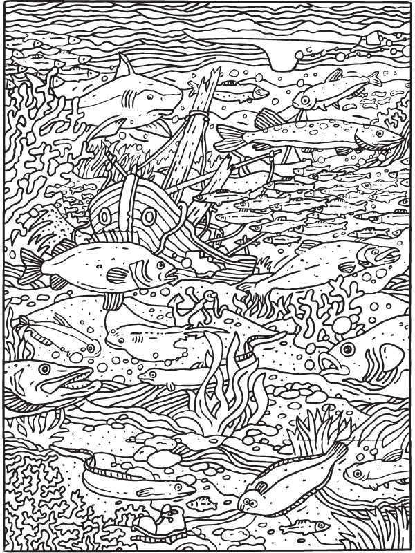 Verwonderend Kleurplaat kleurplaat voor volwassenen: onder water - Kleurplaten.nl LX-74