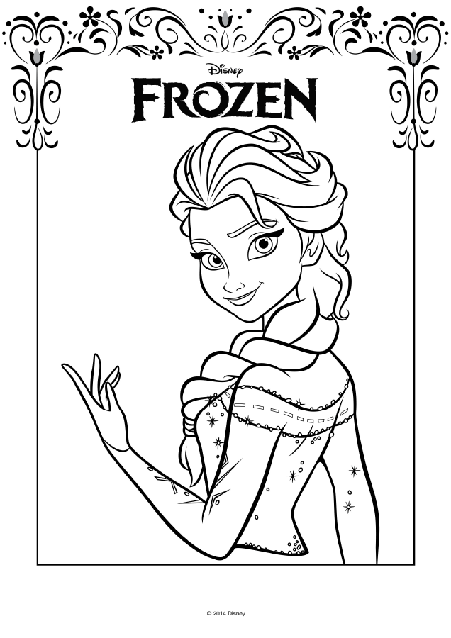 meisje sirene Neem de telefoon op Kleurplaat Disney Frozen Elsa - Kleurplaten.nl