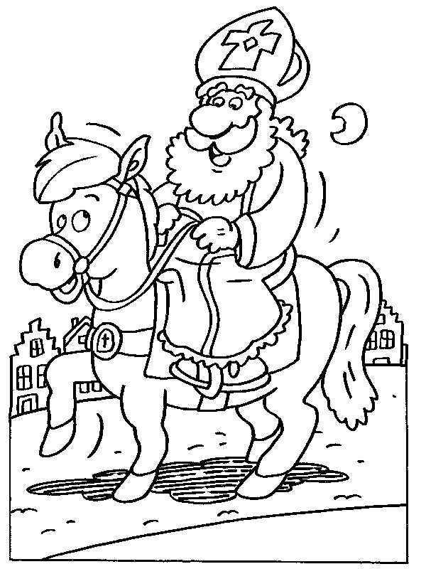 Paard Sinterklaas Kleurplaat