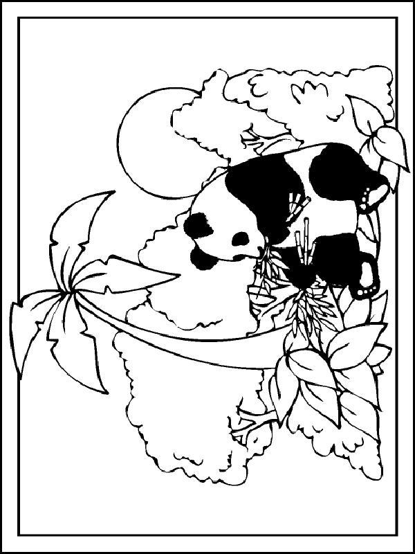 Kleurplaat Panda Kleurplatennl