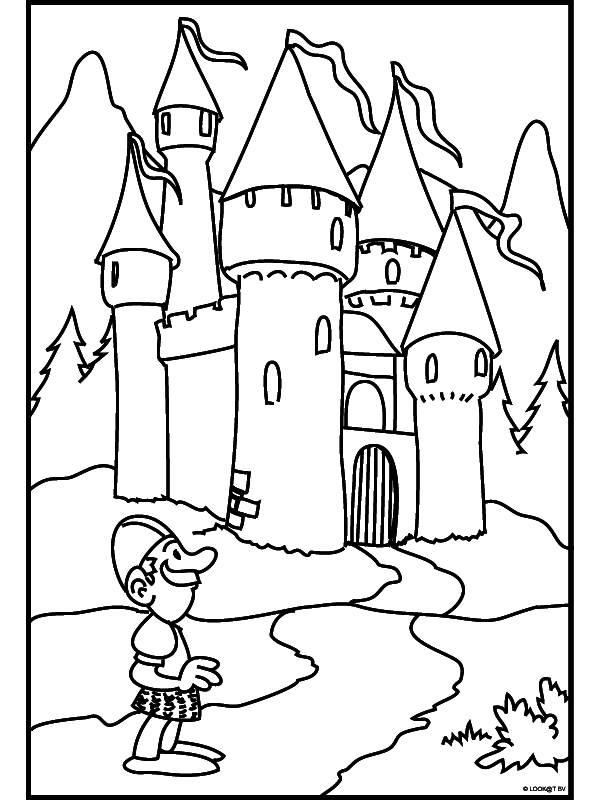 Uitgelezene Kleurplaat Ridder voor een kasteel - Kleurplaten.nl ML-03