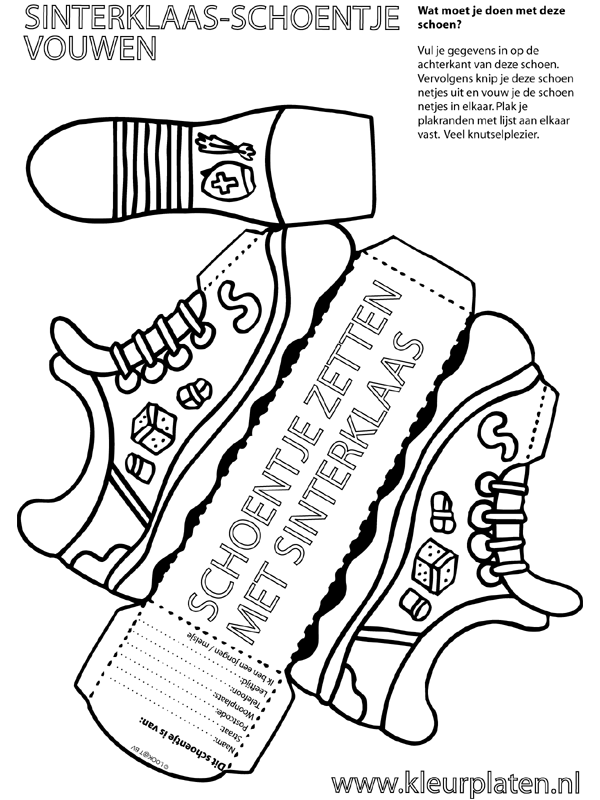 periodieke Eerder evenwichtig Kleurplaat - Maak je sinterklaasschoen - Kleurplaten.nl