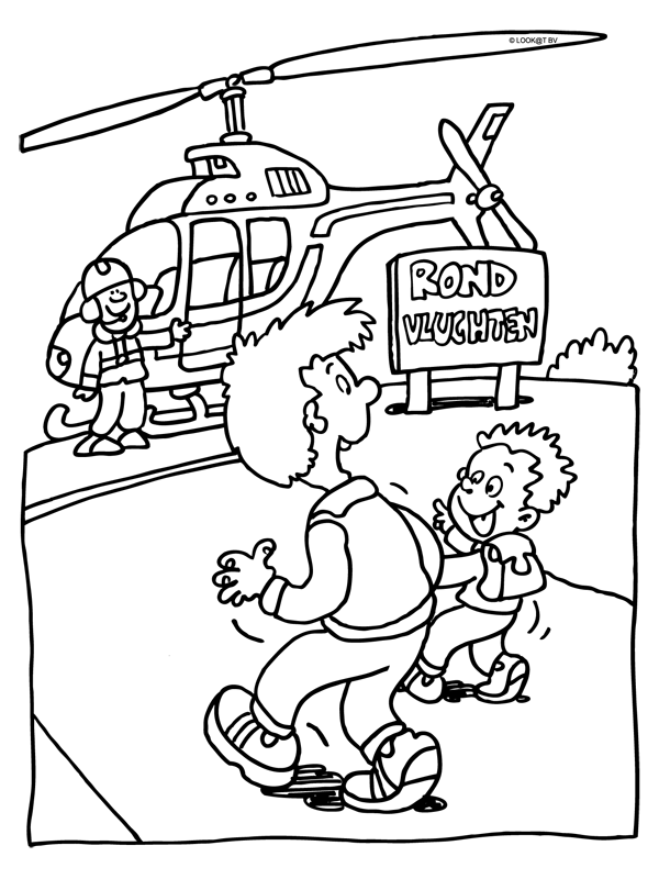 Kleurplaat Helicopter rondvluchten Kleurplaten.nl